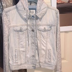 Light Wash Denim Jacket with Hood